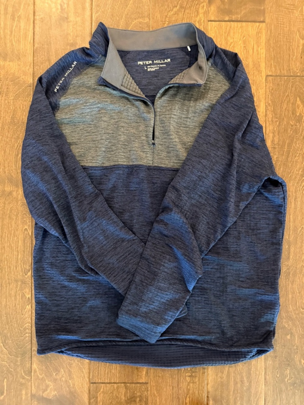 Peter Millar Navy & Gray Half-Zip Pullover